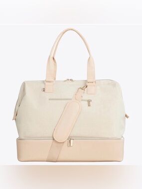 BEIS NOS Doctor Bag with Tags Cream canvas weekender bag Carry on